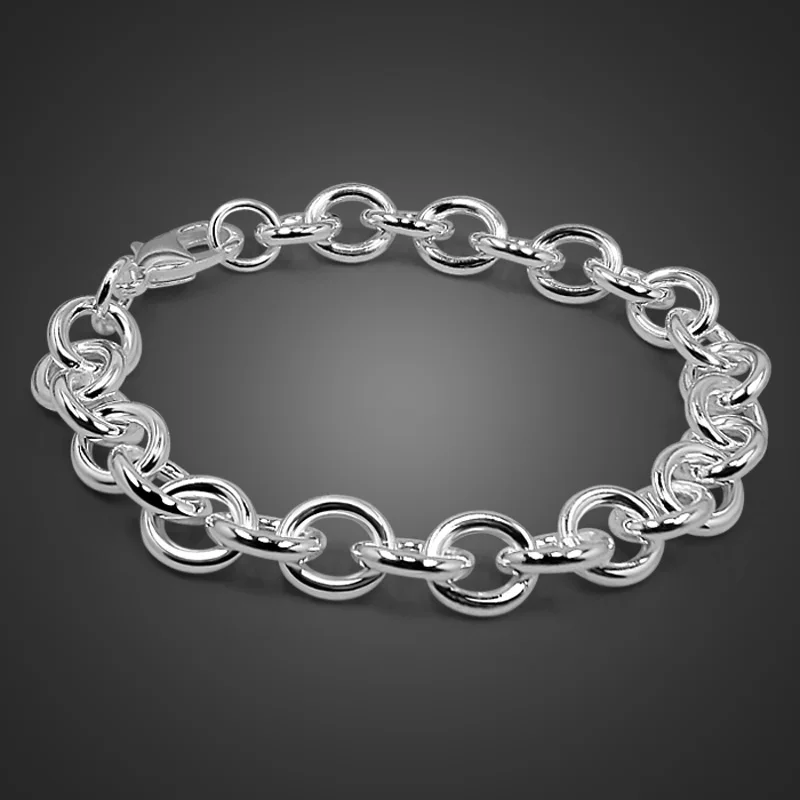 New neutral 925 sterling silver bracelet simple style chain bracelet men solid silver jewelry birthday present Free shipping
New neutral 925 sterling silver bracelet simple style chain bracelet men solid silver jewelry birthday present Free shipping