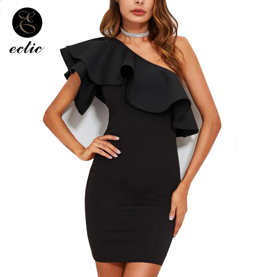 Sexy Party Pencil Dress One Shoulder Sukienka Bodycon Mini Dress Sexy Club Wear Robe Femme 2019 Ruffle Wrap Plain Dress Women
Sexy Party Pencil Dress One Shoulder Sukienka Bodycon Mini Dress Sexy Club Wear Robe Femme 2019 Ruffle Wrap Plain Dress Women
