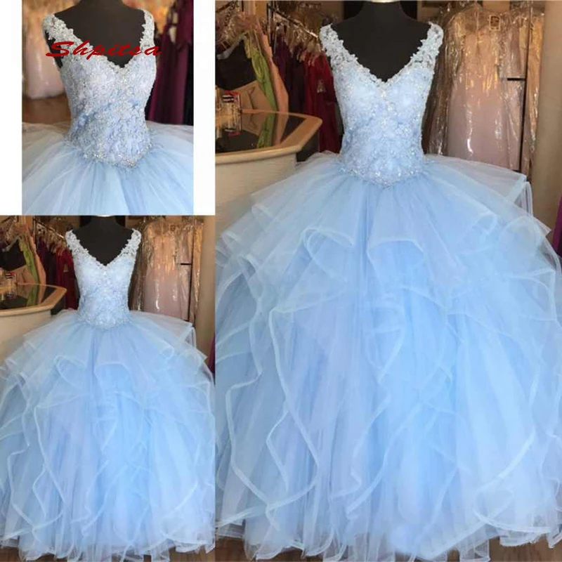 Light Sky Blue Quinceanera Dresses Ball Gown Tulle Prom Debutante Sixteen 15 Sweet 16 Dress vestidos de 15 anos
Light Sky Blue Quinceanera Dresses Ball Gown Tulle Prom Debutante Sixteen 15 Sweet 16 Dress vestidos de 15 anos