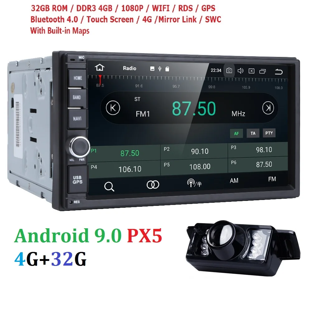 7"Universal Octa Core 2Din Car Android 9.0 Radio Multimedia Player PX5 4G RAM 32G ROM GPS Navigation IPS Screen CAM OBD DVR TPMS
7"Universal Octa Core 2Din Car Android 9.0 Radio Multimedia Player PX5 4G RAM 32G ROM GPS Navigation IPS Screen CAM OBD DVR TPMS