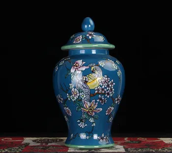 High grade Jingdezhen hand made temple jar vase ceramic porcelain ginger jar bird flower
High grade Jingdezhen hand made temple jar vase ceramic porcelain ginger jar bird flower