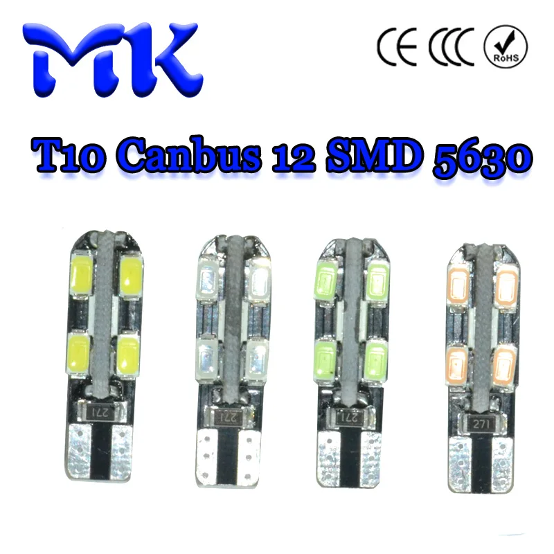10X New 2015 Car LED Light T10 Canbus 12 SMD 5630 LED W5W no error 12SMD 5730 Error Free 194 168 red yellow green ice blue 12V
10X New 2015 Car LED Light T10 Canbus 12 SMD 5630 LED W5W no error 12SMD 5730 Error Free 194 168 red yellow green ice blue 12V