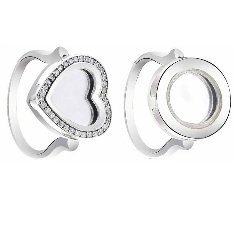 2018 Mother Day 925 Sterling Silver Original Sparkling Floating Heart Locket pan Ring Clear CZ For Women Charm DIY Jewelry
2018 Mother Day 925 Sterling Silver Original Sparkling Floating Heart Locket pan Ring Clear CZ For Women Charm DIY Jewelry