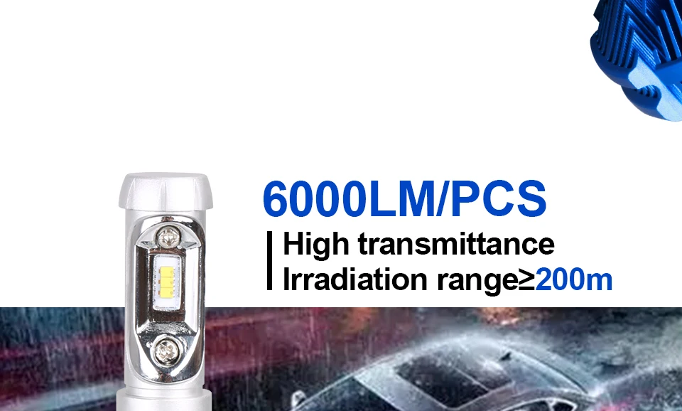 Aceersun Led car headlight H4 H7 H11 H1 LED 9005 HB3 9006 HB4 9012 H3 Bulbs H8 H9 ZES 50W 12000LM High Low Beam car Bulb 12V 24V (5)
