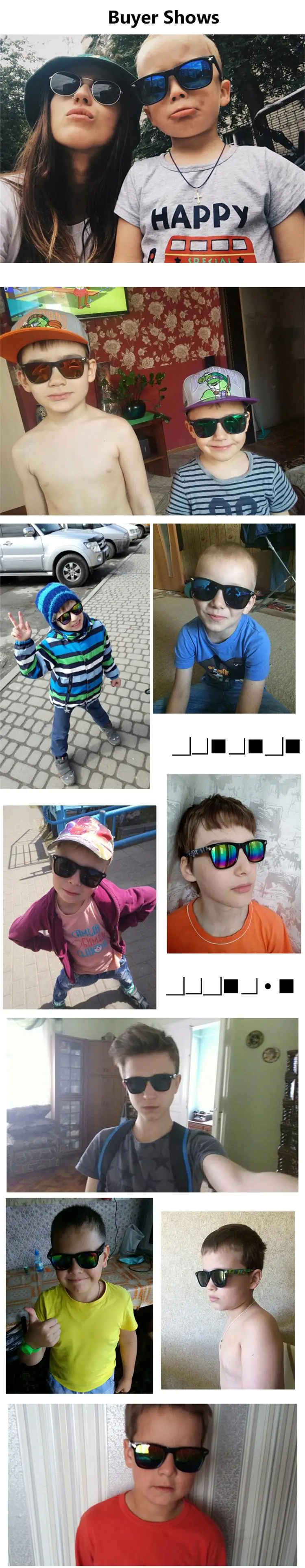 Fashion Kids Sunglasses lovely Sunglasses Mosaic Boys Girls Pixel Eyewares With Case Children Gift (29)