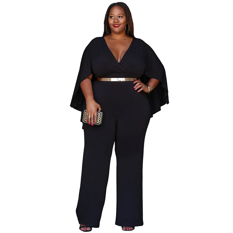 Plus size sexy v-neck Cloak jumpsuit women 2018 summer fashion long wide leg romper big size black tunic party clubwear overalls
Plus size sexy v-neck Cloak jumpsuit women 2018 summer fashion long wide leg romper big size black tunic party clubwear overalls