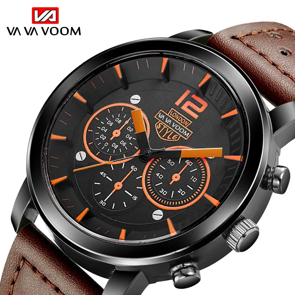 VA VA VOOM Men's Business Watches Chronograph Analogue Quartz Watch Men Date Waterproof Leather Strap Fashion Wristwatch Clock
VA VA VOOM Men's Business Watches Chronograph Analogue Quartz Watch Men Date Waterproof Leather Strap Fashion Wristwatch Clock