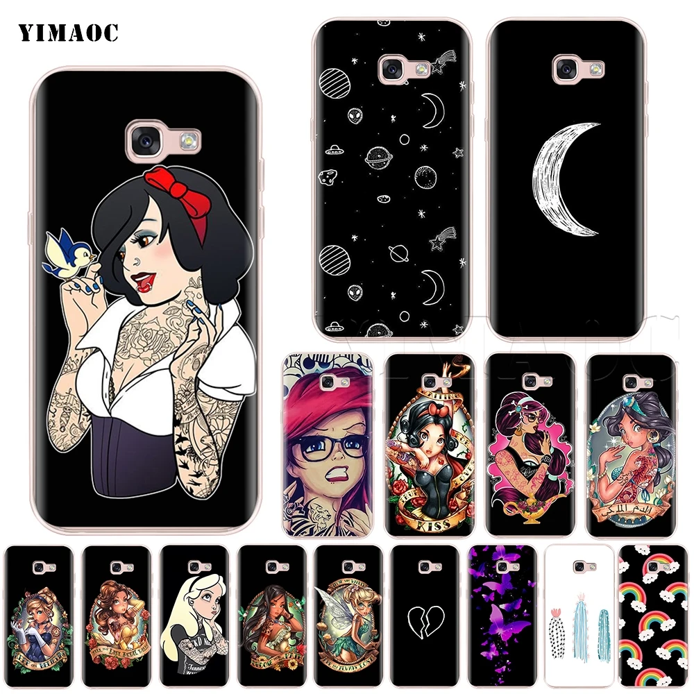 

YIMAOC Tattoo Alice Ariel Jasmine Silicone Case for Samsung Galaxy S7 S8 S9 Edge Plus J3 J5 J7 A5 A6 A8 Note 8 9