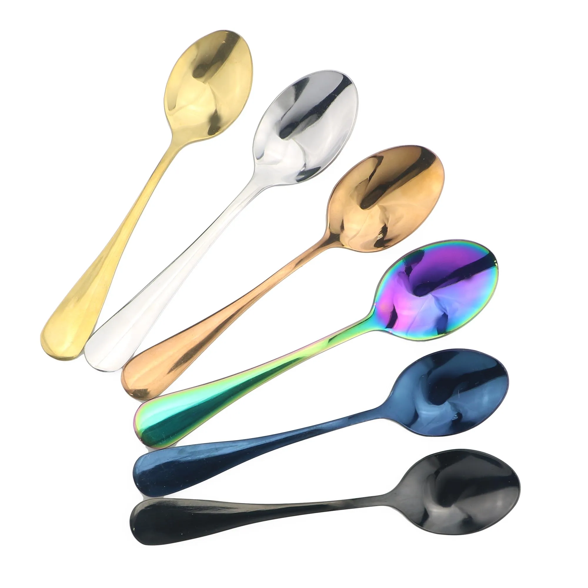 6pcs Stainless Steel Mini Spoon Rainbow Ice Cream Dessert Coffee Gold Tea Scoops Cute Spoons Kitchen Flatware For Afternoon
6pcs Stainless Steel Mini Spoon Rainbow Ice Cream Dessert Coffee Gold Tea Scoops Cute Spoons Kitchen Flatware For Afternoon