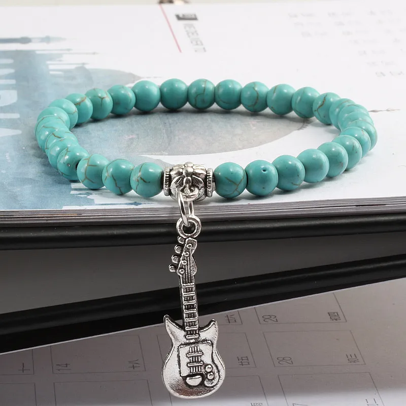 Couples Distance Beaded Bangles Natural Stone Multiple Colors Turquoises Bracelets Charm Silver Guitar Pendant Wristband Jewelry
Couples Distance Beaded Bangles Natural Stone Multiple Colors Turquoises Bracelets Charm Silver Guitar Pendant Wristband Jewelry