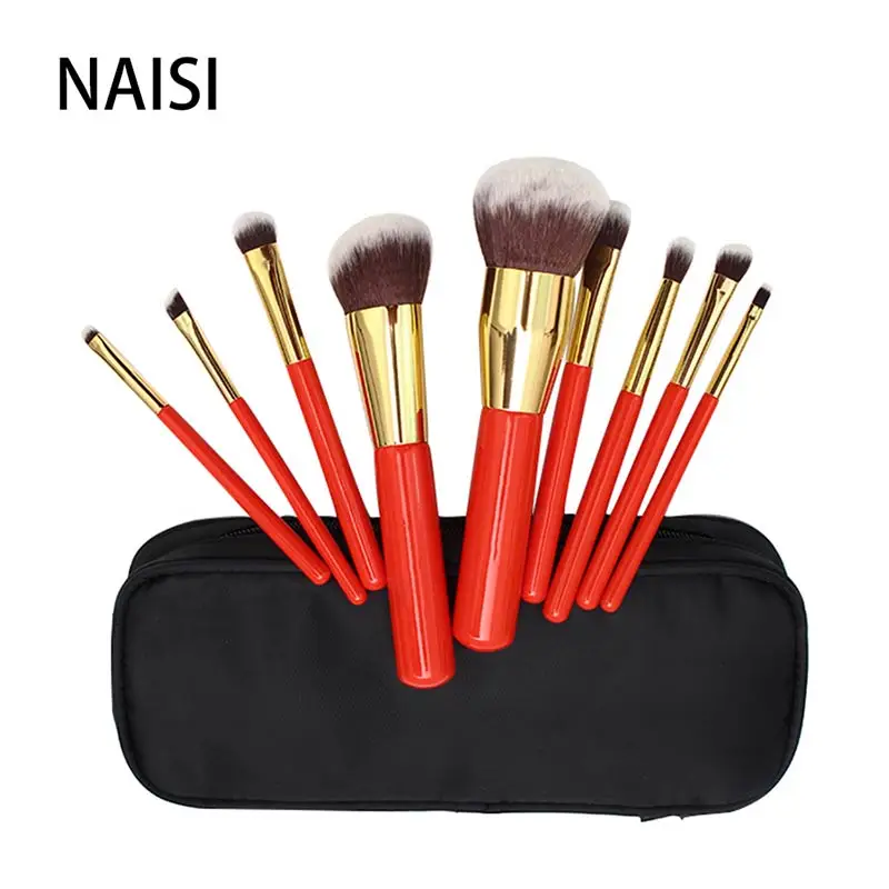 Naisi 9pcs Makeup Brushes Set Red Powder Foundation Eyeshadow Make Up Brushes For Makeup Cosmetics Soft Synthetic Hair With Case
Naisi 9pcs Makeup Brushes Set Red Powder Foundation Eyeshadow Make Up Brushes For Makeup Cosmetics Soft Synthetic Hair With Case
