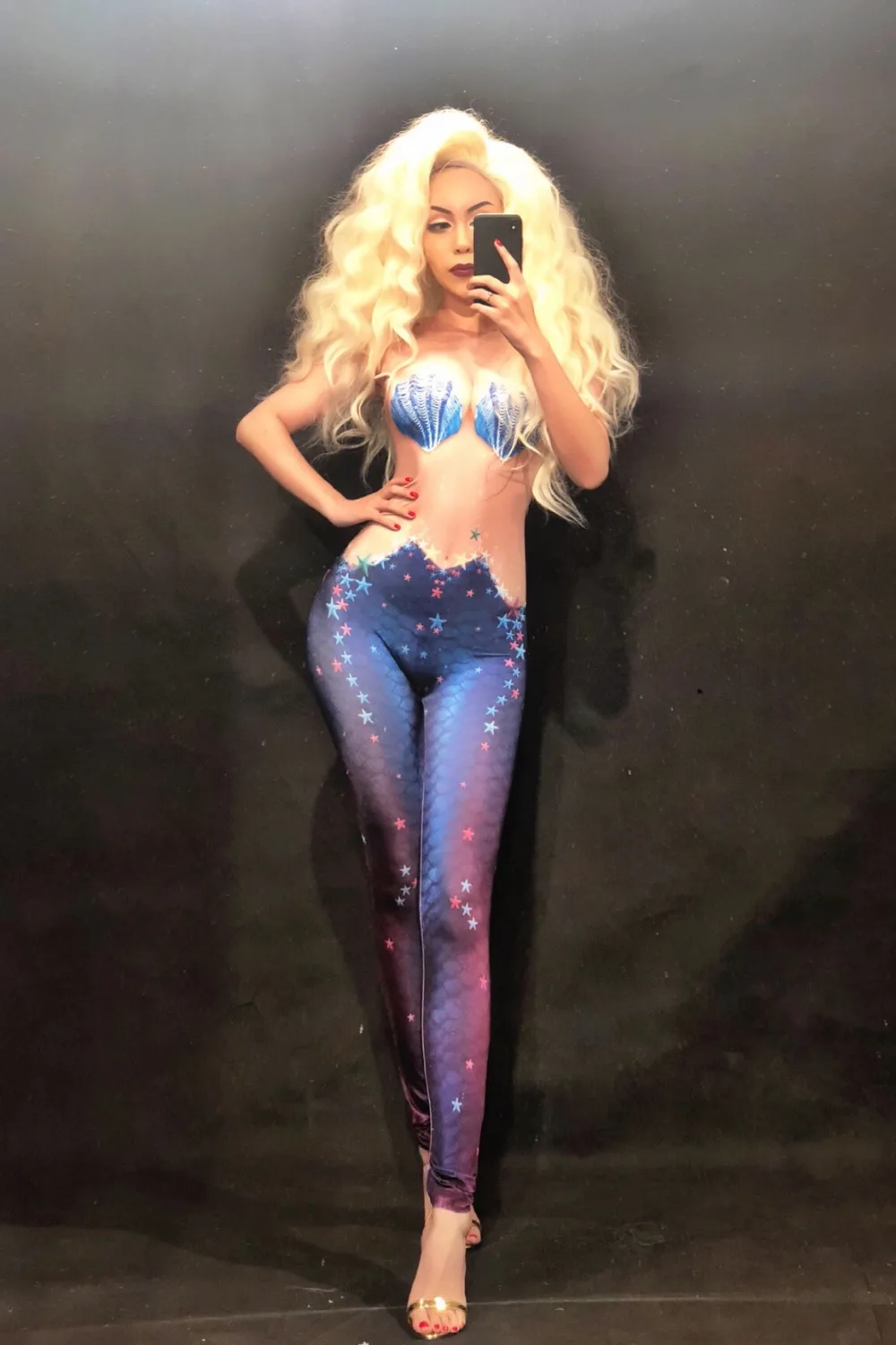 Blue Shell Women Sexy Jumpsuit Sleeveless 3D Printing Nightclub Party Stage Wear Costumes Dancer Singer Performance Bodysuit
Blue Shell Women Sexy Jumpsuit Sleeveless 3D Printing Nightclub Party Stage Wear Costumes Dancer Singer Performance Bodysuit
