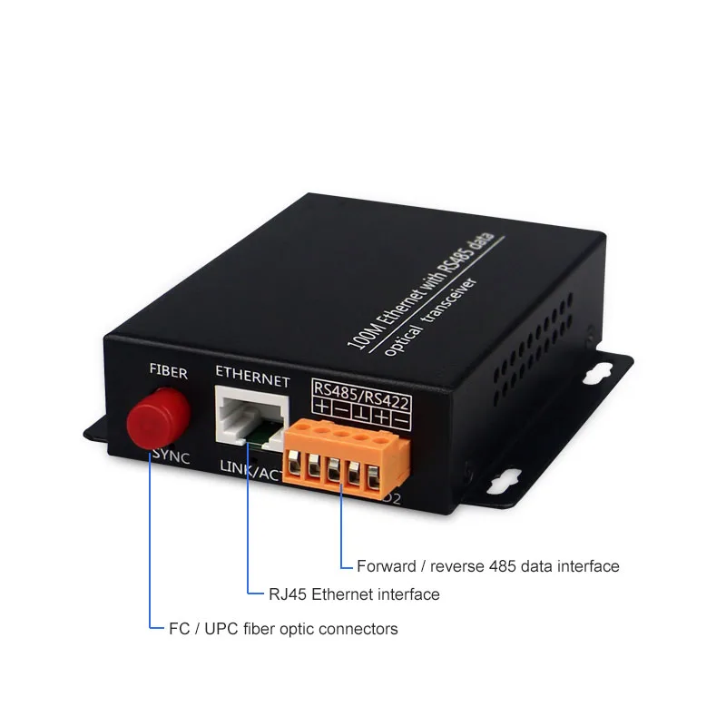 RS485 data Ethernet fiber converter 1 channel forward + reverse 485 data and 100Mbps Ethernet communication
RS485 data Ethernet fiber converter 1 channel forward + reverse 485 data and 100Mbps Ethernet communication