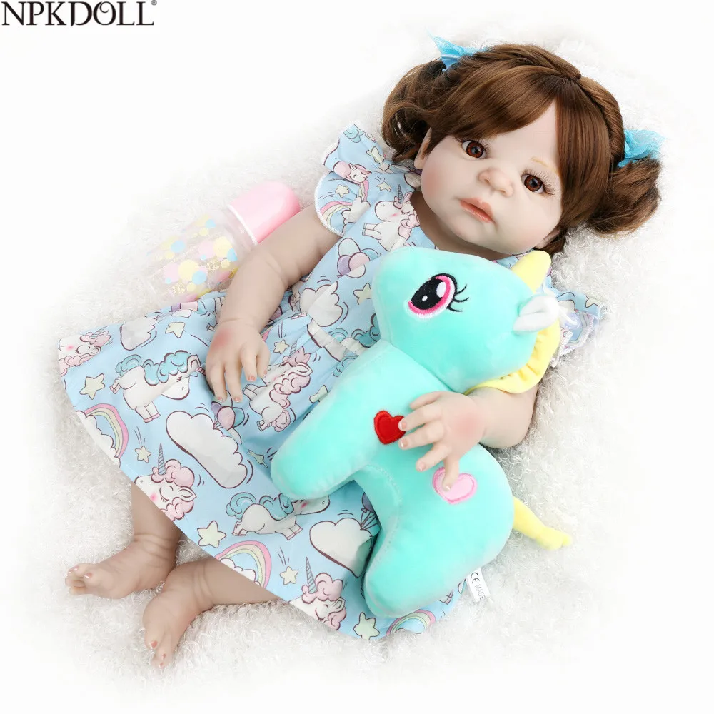 

NPKDOLL 22inch 55cm Full Silicone Reborn Baby Dolls Lifelike Realistic Bebe Reborn menina Kid Boneca Toys Dolls Grils Gift