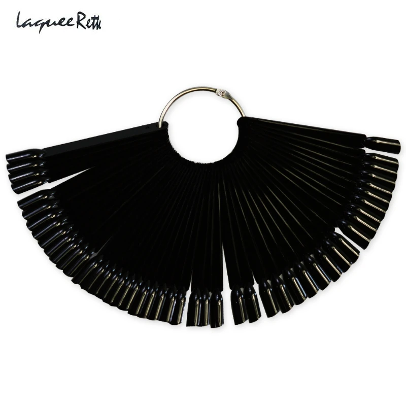 50 tips Black False Nail Tips Plastic Display Tool Practice Manicure Art French Color Plate SANC200 | Красота и здоровье