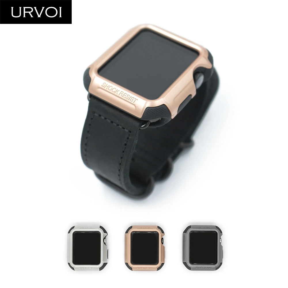 URVOI Cover for Apple Watch series 3 2 1 PC case strap tough armor Silicone full protector for iWatch metal color design 38 42mm
URVOI Cover for Apple Watch series 3 2 1 PC case strap tough armor Silicone full protector for iWatch metal color design 38 42mm