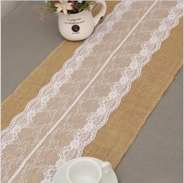 30X275cm Vintage Christmas Dot Lace in Middle Jute Table Runner Linen Hessian Burlap Party favors Wedding Decoration 6 styles
30X275cm Vintage Christmas Dot Lace in Middle Jute Table Runner Linen Hessian Burlap Party favors Wedding Decoration 6 styles
