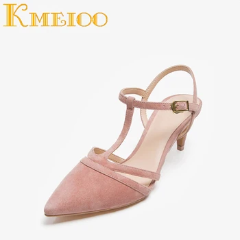 Kmeioo Women Shoes Pointed Toe Sandals Cut Out Med Heels Ankle Strap Kittens Suede 5CM Heels Dress Shoes summer womens sandals
Kmeioo Women Shoes Pointed Toe Sandals Cut Out Med Heels Ankle Strap Kittens Suede 5CM Heels Dress Shoes summer womens sandals