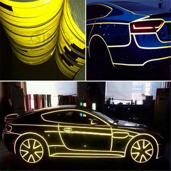 

50pcs/lot Car 5Mx1cm Reflective Strips Safety Warning Sticker Nightlight Decorative Bar Body Reflections Article