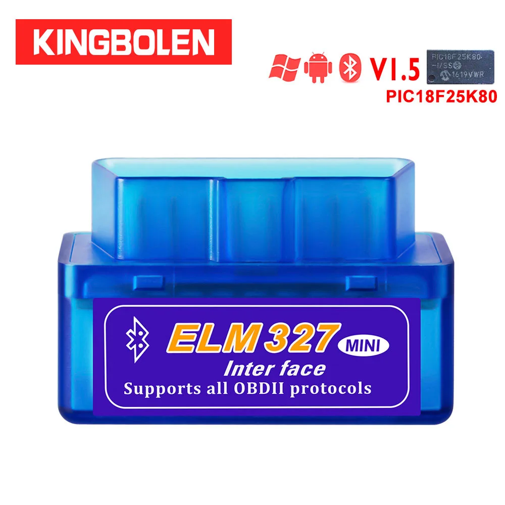 ELM327 V1.5 Mini Chip PIC18F25K80 Bluetooth 16Pin 12V OBD Car Code Reader ELM 327 Android/windows Auto Diagnostic tool
ELM327 V1.5 Mini Chip PIC18F25K80 Bluetooth 16Pin 12V OBD Car Code Reader ELM 327 Android/windows Auto Diagnostic tool