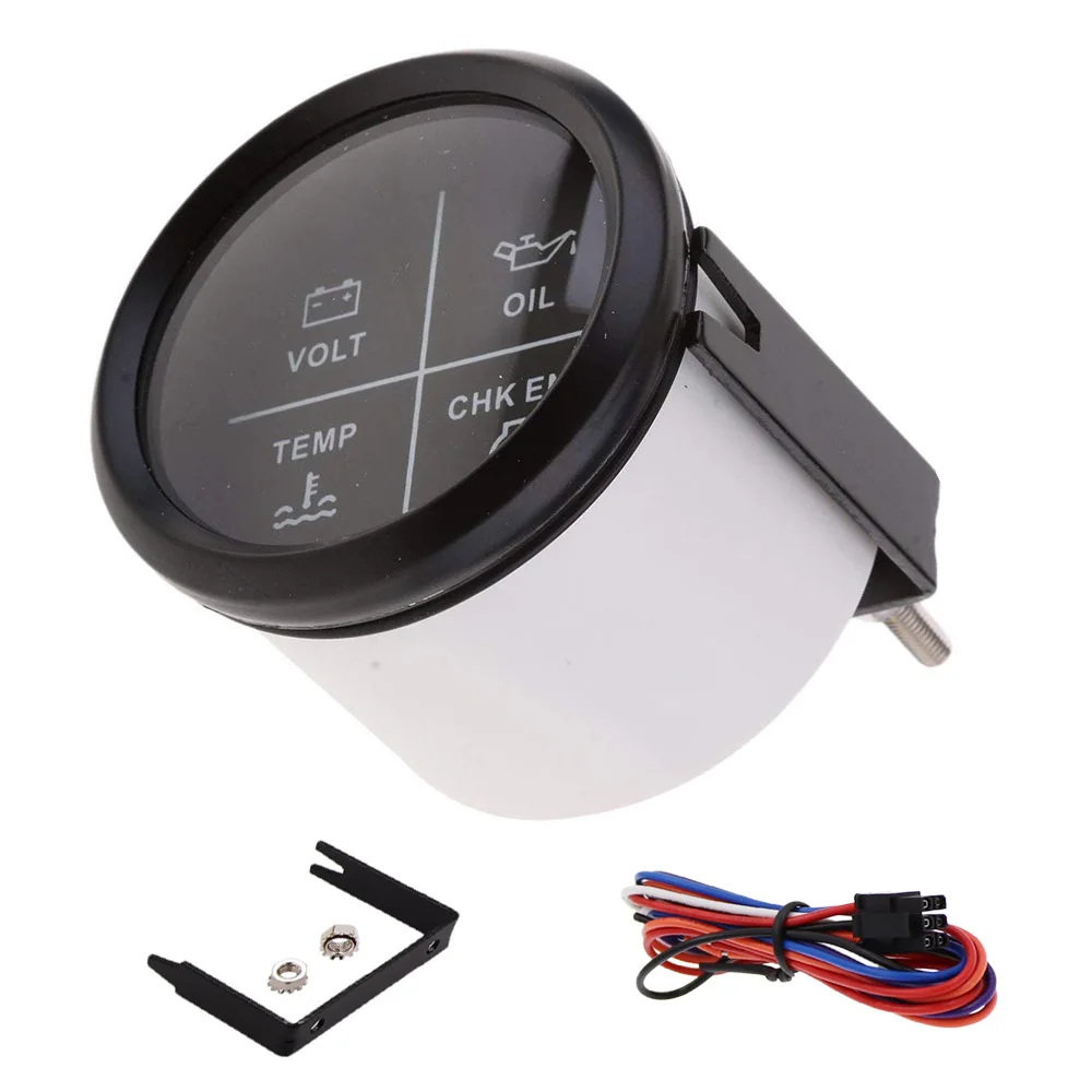 52 mm Alarm Gauge Meter 9~32 V Volt/Oil/Water Temp/Check Engine 4 LED Alarm Indicator Gauge fit Car Boat With Backlight
52 mm Alarm Gauge Meter 9~32 V Volt/Oil/Water Temp/Check Engine 4 LED Alarm Indicator Gauge fit Car Boat With Backlight
