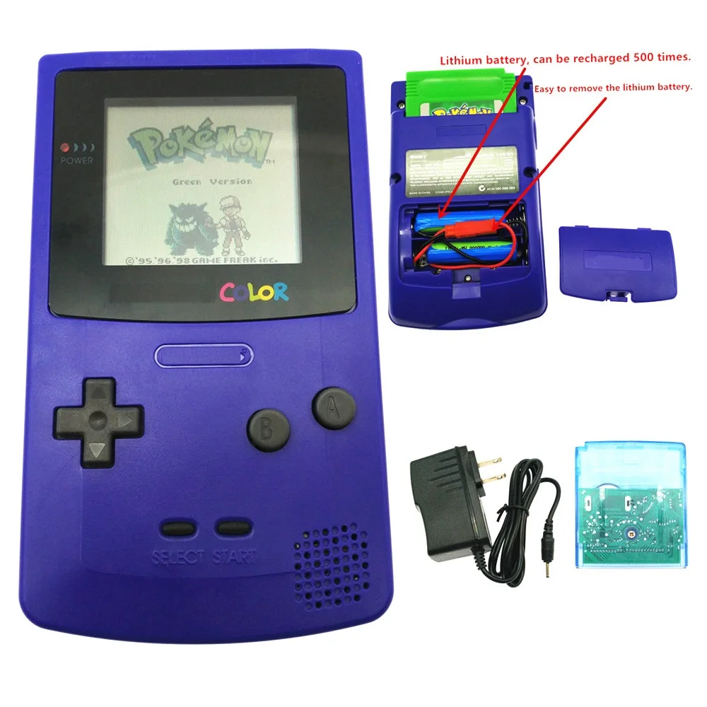 Refurbished Rechargeable For GameBoy Color GBC Console + Game Card+ Charger - Grape Purple GBC
Refurbished Rechargeable For GameBoy Color GBC Console + Game Card+ Charger - Grape Purple GBC