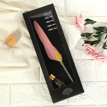 Colorful Feather Pen Metal Fountain Pen Gift Set Dip ink peacock Writing Pens Luxury Business Gift Calligraphy Pen Vintage Quill
Colorful Feather Pen Metal Fountain Pen Gift Set Dip ink peacock Writing Pens Luxury Business Gift Calligraphy Pen Vintage Quill