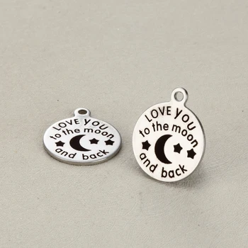 20pcs Diy charm accessories lettering I love you to the moon and back 18 mm stainless steel pendant for necklace
20pcs Diy charm accessories lettering I love you to the moon and back 18 mm stainless steel pendant for necklace