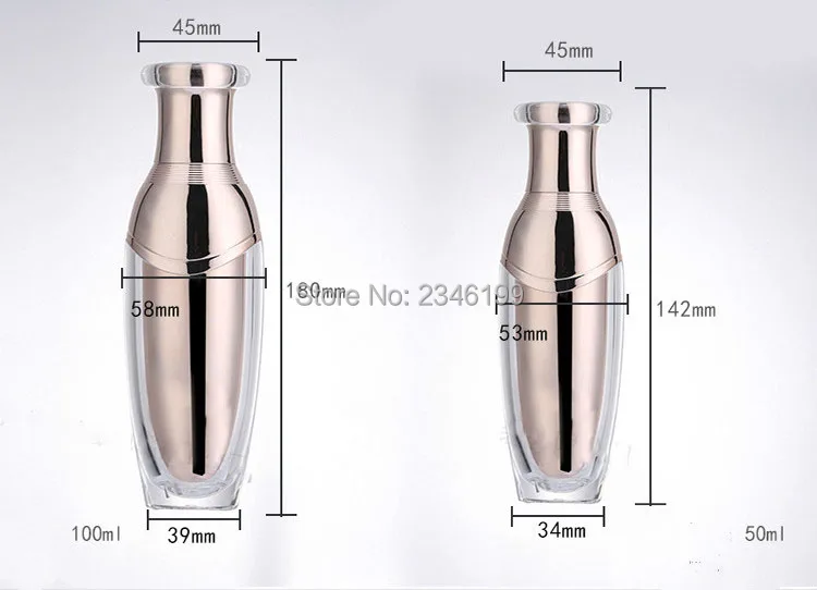 Acrylic Cream Jar 50g Rose Gold Lotion Pump Bottle Emulsion Pump 100ml Acrylic Cosmetic Container Empty Cosmetic Packaging (6)