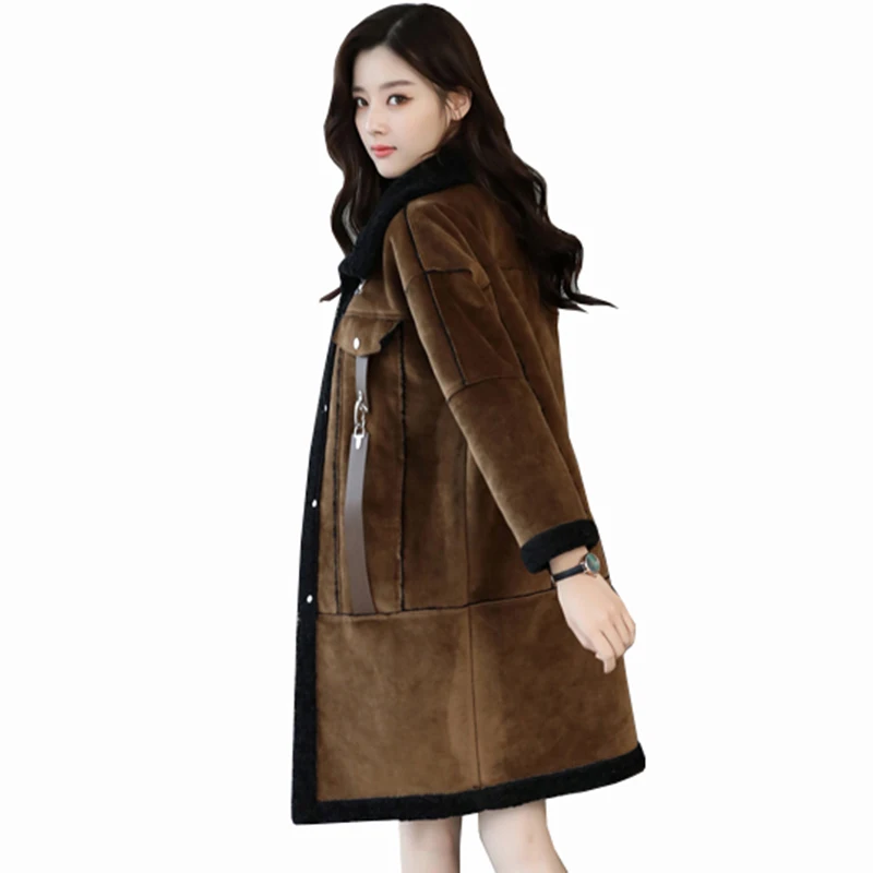 2018 Buckskin leather Coat Warm Women plus Wool Coat Women's Winter New Long Jackets High Quality Plus Size thicker parka QH1226
2018 Buckskin leather Coat Warm Women plus Wool Coat Women's Winter New Long Jackets High Quality Plus Size thicker parka QH1226