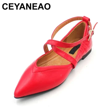 CEYANEAO Leader of sales Shoes without heels New Short cross ballet flats on a flat sole made of soft leather shoes pointed toe
CEYANEAO Leader of sales Shoes without heels New Short cross ballet flats on a flat sole made of soft leather shoes pointed toe