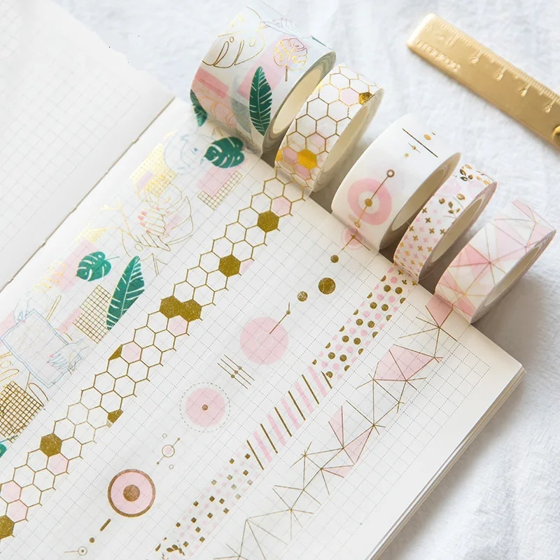 Fresh Pink Gold Foil Washi Tape Set Diy Decorative Scrapbooking Sticker Planner Masking Adhesive Tape Label Drop Shipping
Fresh Pink Gold Foil Washi Tape Set Diy Decorative Scrapbooking Sticker Planner Masking Adhesive Tape Label Drop Shipping