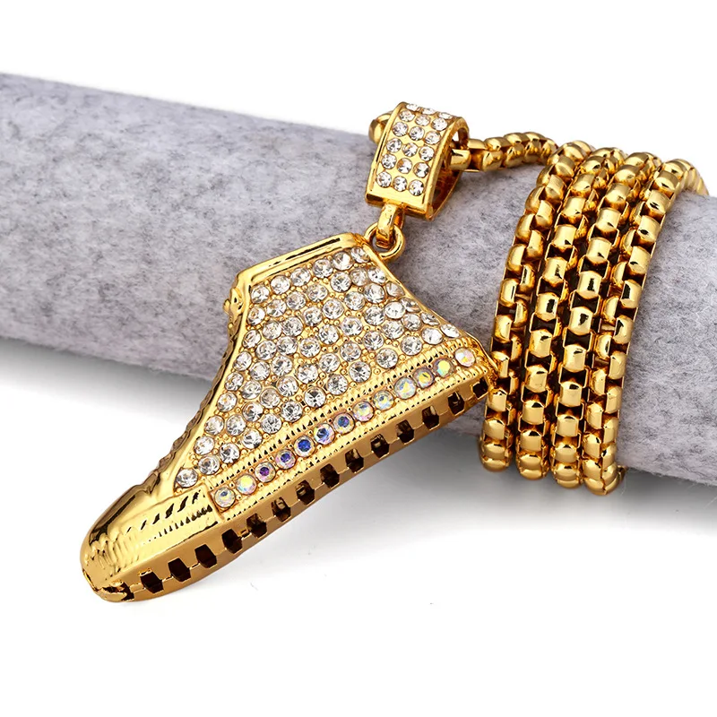 Colorful Full Rhinestone Running shoes Necklaces Men Women Hip Hop thick Chains Golden Bling Jewelry Gifts pendants
Colorful Full Rhinestone Running shoes Necklaces Men Women Hip Hop thick Chains Golden Bling Jewelry Gifts pendants