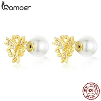 bamoer Bowknot Gold Color Stud Earrings for Women White Pearl Push Back Earings Authentic 925 Sterling Silver Jewely BSE237
bamoer Bowknot Gold Color Stud Earrings for Women White Pearl Push Back Earings Authentic 925 Sterling Silver Jewely BSE237