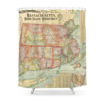 Vintage Map Of New England States (1900) Shower Curtain Set Waterproof Polyester Fabric For Bathroom With Floor Mat
Vintage Map Of New England States (1900) Shower Curtain Set Waterproof Polyester Fabric For Bathroom With Floor Mat