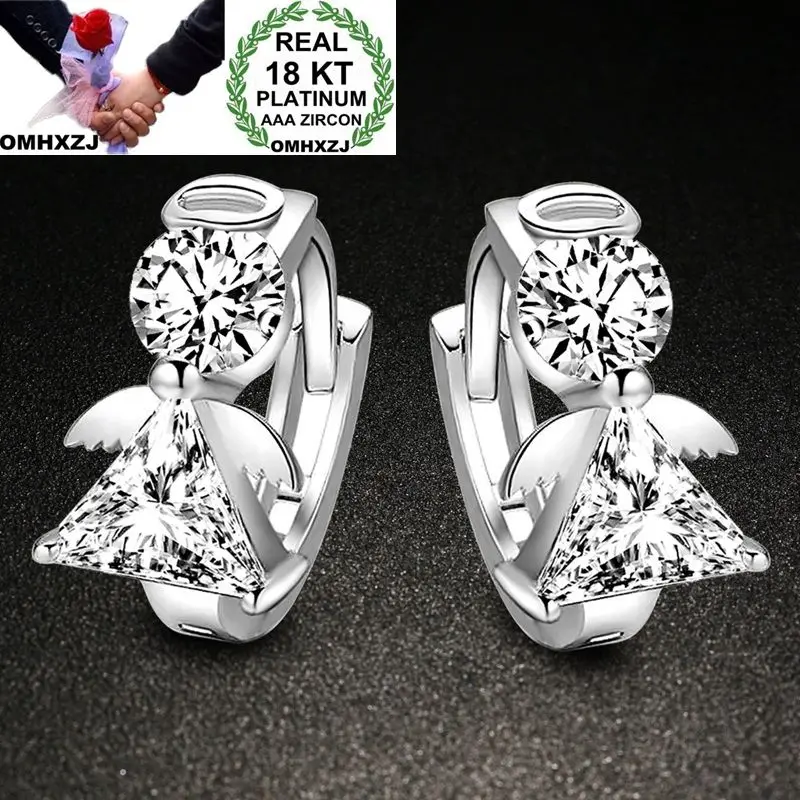 OMHXZJ Wholesale Personality Fashion OL Woman Girl Party Wedding White Angel Zircon 18KT Gold White Gold Hoop Earrings YE394
OMHXZJ Wholesale Personality Fashion OL Woman Girl Party Wedding White Angel Zircon 18KT Gold White Gold Hoop Earrings YE394