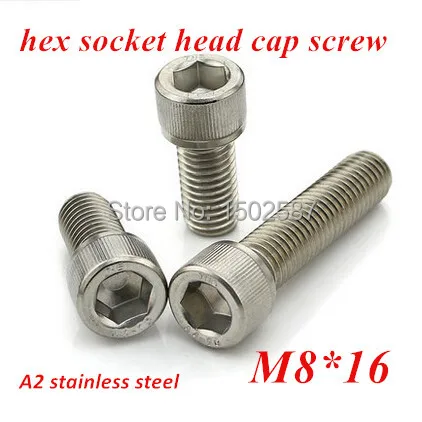 100pcs DIN912 M8*16 Hexagon Socket Hex Head Screw A2 Stainless Steel 304 m8x16mm Allen Cylinder screws Machine screw
100pcs DIN912 M8*16 Hexagon Socket Hex Head Screw A2 Stainless Steel 304 m8x16mm Allen Cylinder screws Machine screw