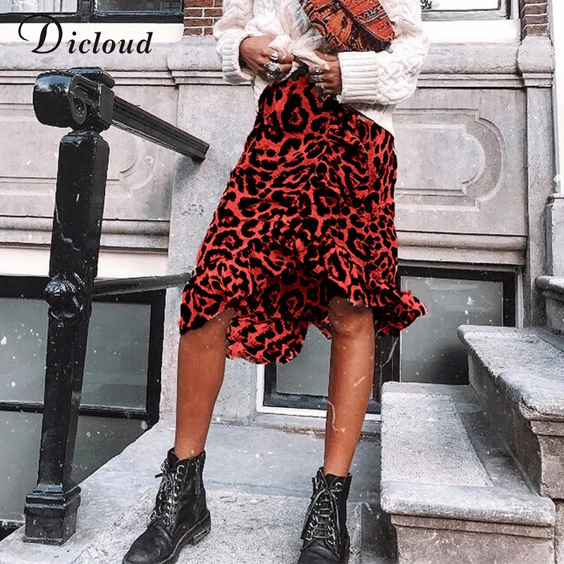 Dicloud red leopard high wasit ruffles skirt women winter autumn irregular midi trumpet vintage bottom female casual streetwear
Dicloud red leopard high wasit ruffles skirt women winter autumn irregular midi trumpet vintage bottom female casual streetwear