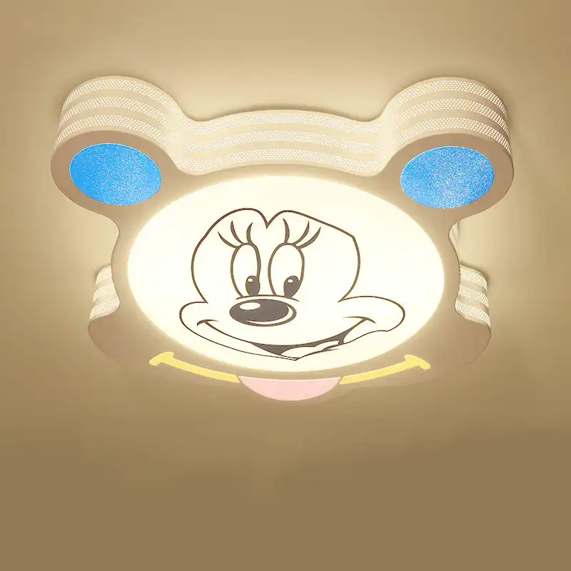 Modern Iron Lovely Cartoon Mickey Mouse Led Ceiling Light Lamp Fixtures For Kid Children Babies Girls Boys Room Bedroom Nursery