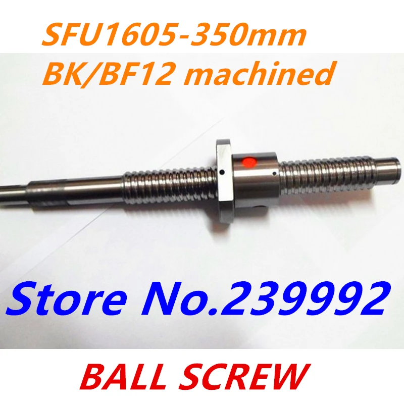 1set ballscrew 1605 = 1pc SFU1605 Ball Screw 350mm long BK12/BF12 end machined+ 1pc 1605 BallScrew Nut for CNC Router
1set ballscrew 1605 = 1pc SFU1605 Ball Screw 350mm long BK12/BF12 end machined+ 1pc 1605 BallScrew Nut for CNC Router