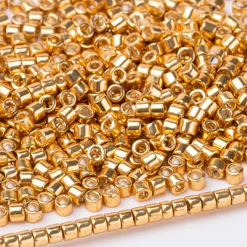 DB410 (2)Taidian 310grams DB410 Galvanized Yellow Gold Delica Seedbeads For Native American Jewelry Making 1.6x1.3mm