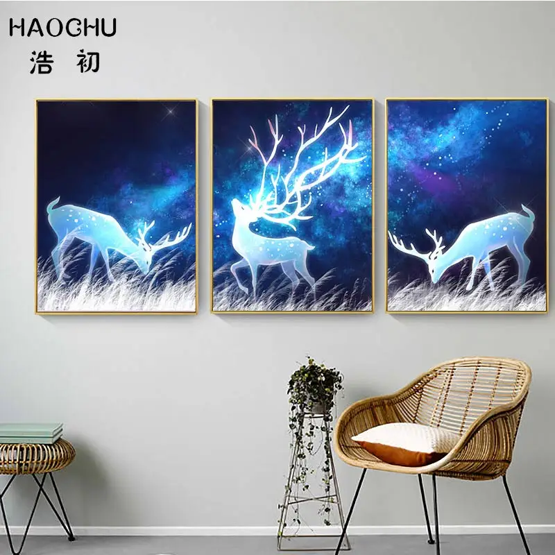 HAOCHU European Small Fresh Blue Crystal Starry Sky Canvas Painting For Children's Room Living Room Home Wall Decor Print Poster
HAOCHU European Small Fresh Blue Crystal Starry Sky Canvas Painting For Children's Room Living Room Home Wall Decor Print Poster