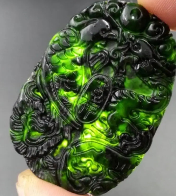 Chinese Natural Black Green yu Carved Lucky Dragon Phoenix Pendants + Rope Necklace Fine Jadee Pendant wholesales
Chinese Natural Black Green yu Carved Lucky Dragon Phoenix Pendants + Rope Necklace Fine Jadee Pendant wholesales