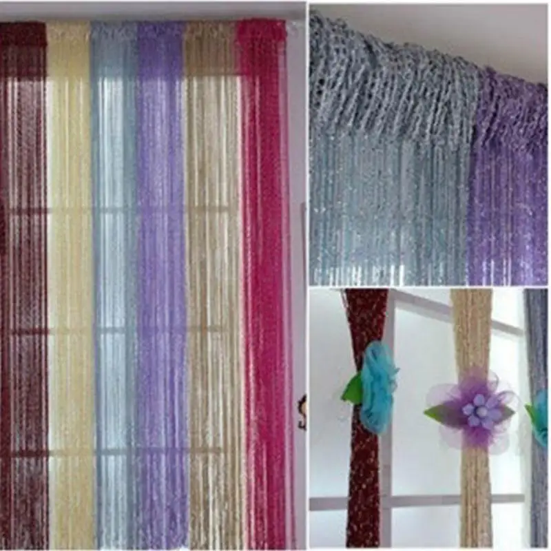 Блестящая кистевая штора для окна двери 200x100 см|curtain valance|room dividers curtainscurtain window |