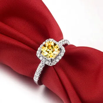 2 Carat Excellent Cushion Cut Yellow NSCD lovely Diamond Rings for Women Wedding Engagement 925 Sterling Silver Rings
2 Carat Excellent Cushion Cut Yellow NSCD lovely Diamond Rings for Women Wedding Engagement 925 Sterling Silver Rings