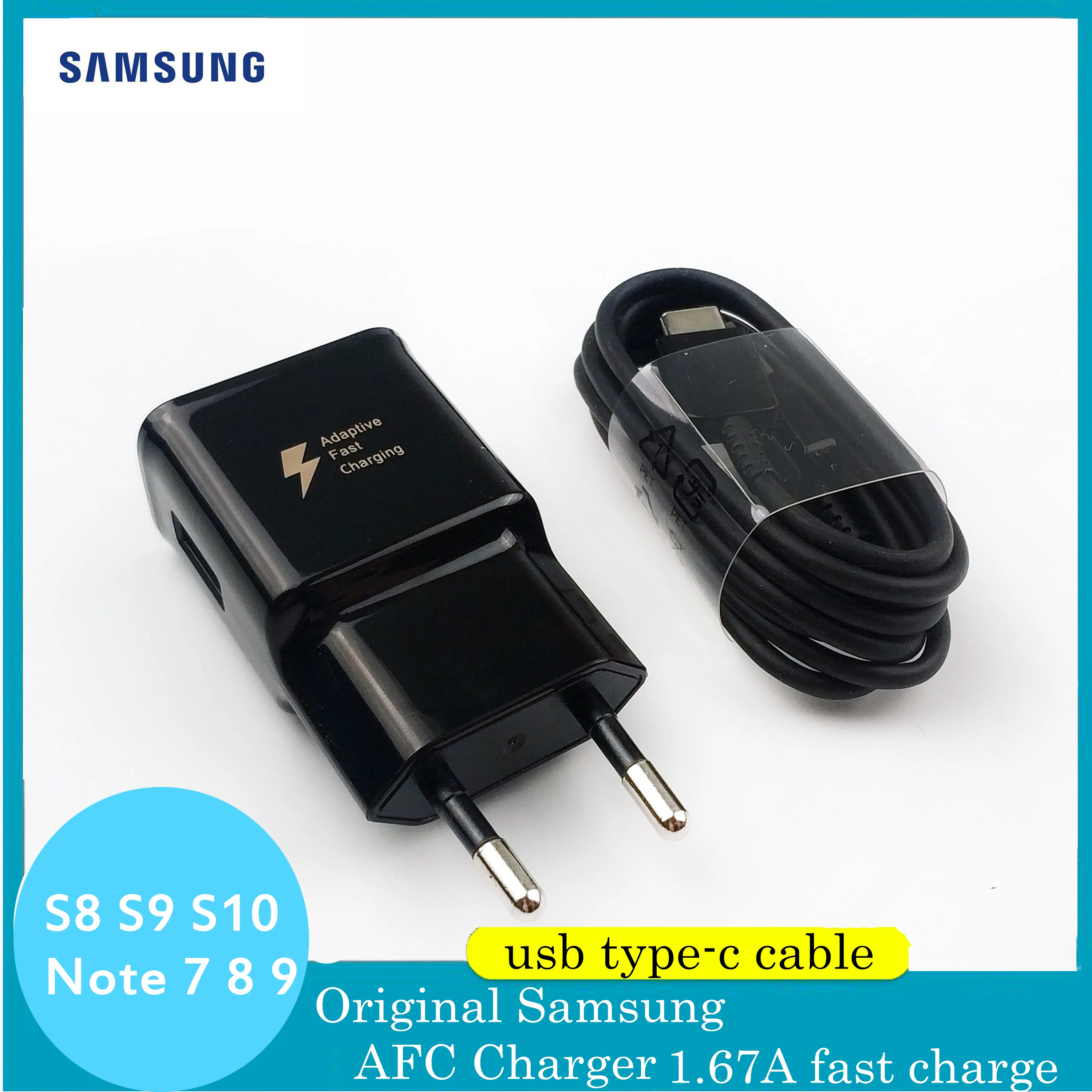 Samsung Galaxy S9 Fast Charger original 9V=1.67A AFC Wall usb type-c quick charge power adapter for Galaxy S10 S9 S8 Note 7 8 9
Samsung Galaxy S9 Fast Charger original 9V=1.67A AFC Wall usb type-c quick charge power adapter for Galaxy S10 S9 S8 Note 7 8 9