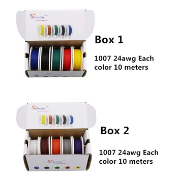 100m UL 1007 24AWG Electrical Wire Airline Copper PCB line 32.8 feet each colors ( 10 colors Mix box 1+box 2 Stranded Wire Kit )
100m UL 1007 24AWG Electrical Wire Airline Copper PCB line 32.8 feet each colors ( 10 colors Mix box 1+box 2 Stranded Wire Kit )