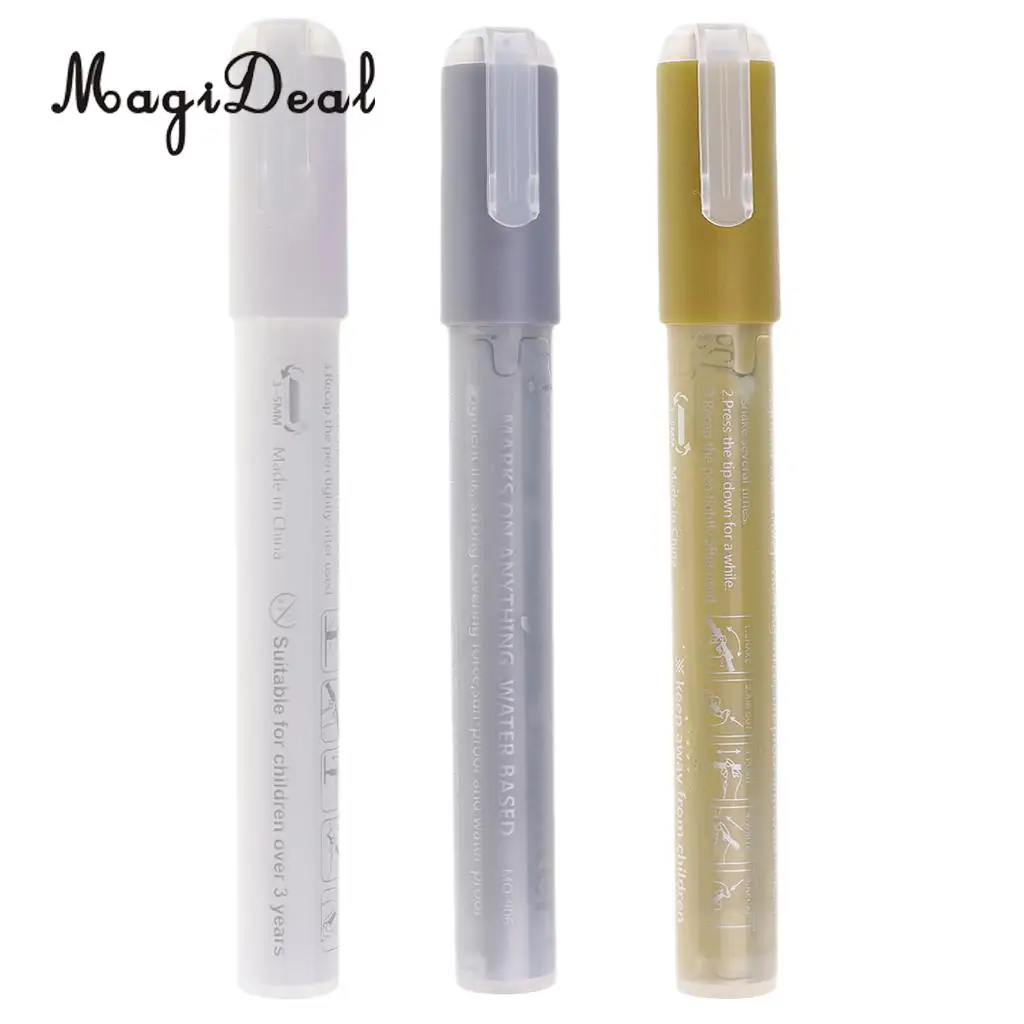 Gold & Silver & White Colors Permanent Acrylic Paint Markers Pens Paint on Glass,Metal,Wood,Fabric and Most Surfaces
Gold & Silver & White Colors Permanent Acrylic Paint Markers Pens Paint on Glass,Metal,Wood,Fabric and Most Surfaces