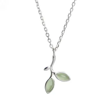 DreamySky Hot Selling Pure Silver Color Green Opal Leaf Necklaces For Women Jewelry Collar Colar Free Shipping
DreamySky Hot Selling Pure Silver Color Green Opal Leaf Necklaces For Women Jewelry Collar Colar Free Shipping