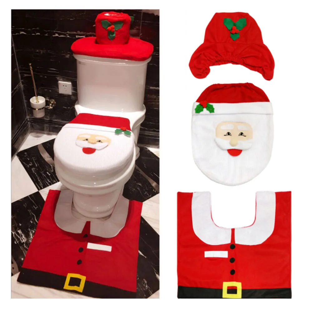 Christmas Toilet Decoration 3pcs Fancy Santa Claus Rug Seat Bathroom Set Contour Rug Xmas Party Supplies New Year
Christmas Toilet Decoration 3pcs Fancy Santa Claus Rug Seat Bathroom Set Contour Rug Xmas Party Supplies New Year